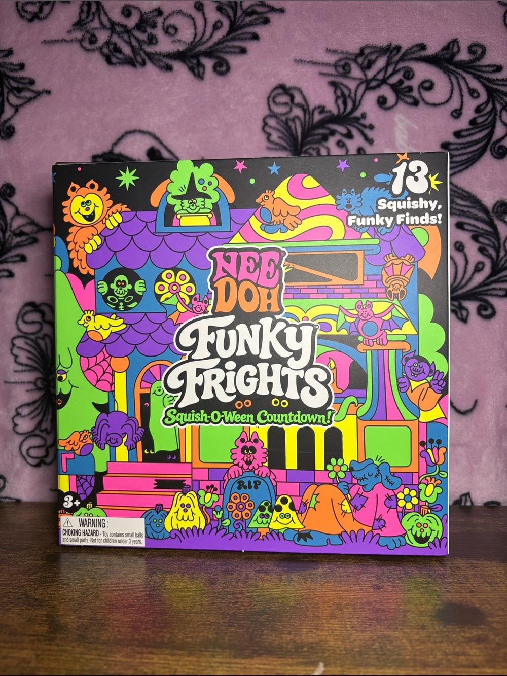 Nee Doh Funky Frights Squish-O-Ween Countdown Plush Toy Set - Neon Multicolor